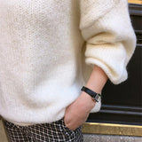 Aachoae Sweater Women 2020 Autumn Winter Solid O Neck Pullover Sweaters Korean Style Knitted Long Sleeve Jumpers Casual Tops