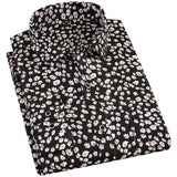 Men's Floral Print Shirts Long Sleeve Fashion Flower Printing Casual Shirts 100% Polyester Soft Comfortable Men Dress Shirt