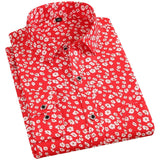 Men's Floral Print Shirts Long Sleeve Fashion Flower Printing Casual Shirts 100% Polyester Soft Comfortable Men Dress Shirt