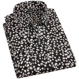 Men's Floral Print Shirts Long Sleeve Fashion Flower Printing Casual Shirts 100% Polyester Soft Comfortable Men Dress Shirt