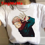 2021 New Japanese Anime Jujutsu Kaisen T Shirt Men Kawaii Summer Tops Yuji Itadori Graphic Tees Cool Cartoon Unisex T-shirt Male