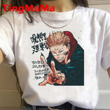 2021 New Japanese Anime Jujutsu Kaisen T Shirt Men Kawaii Summer Tops Yuji Itadori Graphic Tees Cool Cartoon Unisex T-shirt Male