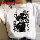 2021 New Japanese Anime Jujutsu Kaisen T Shirt Men Kawaii Summer Tops Yuji Itadori Graphic Tees Cool Cartoon Unisex T-shirt Male