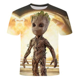 Tee Shirt Funny Guardians of Galaxy GROOT Summer Kids 3D T-shirt Printed T shirt Boys Girls 4-20 Years Old Tshirts harajuku