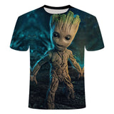 Tee Shirt Funny Guardians of Galaxy GROOT Summer Kids 3D T-shirt Printed T shirt Boys Girls 4-20 Years Old Tshirts harajuku