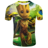 Tee Shirt Funny Guardians of Galaxy GROOT Summer Kids 3D T-shirt Printed T shirt Boys Girls 4-20 Years Old Tshirts harajuku