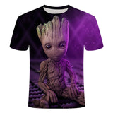 Tee Shirt Funny Guardians of Galaxy GROOT Summer Kids 3D T-shirt Printed T shirt Boys Girls 4-20 Years Old Tshirts harajuku