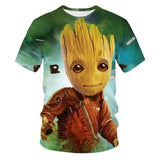 Tee Shirt Funny Guardians of Galaxy GROOT Summer Kids 3D T-shirt Printed T shirt Boys Girls 4-20 Years Old Tshirts harajuku