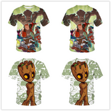 Tee Shirt Funny Guardians of Galaxy GROOT Summer Kids 3D T-shirt Printed T shirt Boys Girls 4-20 Years Old Tshirts harajuku