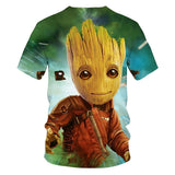 Tee Shirt Funny Guardians of Galaxy GROOT Summer Kids 3D T-shirt Printed T shirt Boys Girls 4-20 Years Old Tshirts harajuku