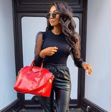 2020 New Lace Puff Sleeve Women's Bodysuit Autumn Polka Dot Elegant Vintage Bodycon Jumpsuit Tops Skinny Mesh Rompers Ladies