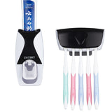 Automatic Toothpaste Dispenser Wall Mount Dust-proof Toothbrush Holder Wall Mount Storage Rack Bathroom Accessories Set Squeezer