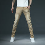 2020 New Men's Skinny White Jeans Fashion Casual Elastic Cotton Slim Denim Pants Male Brand Clothing Black Gray Khaki