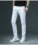 2020 New Men's Skinny White Jeans Fashion Casual Elastic Cotton Slim Denim Pants Male Brand Clothing Black Gray Khaki