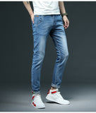 2020 New Men's Skinny White Jeans Fashion Casual Elastic Cotton Slim Denim Pants Male Brand Clothing Black Gray Khaki