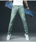 2020 New Men's Skinny White Jeans Fashion Casual Elastic Cotton Slim Denim Pants Male Brand Clothing Black Gray Khaki