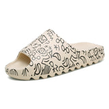 WEH 2020 Luxury brand Slides Men Shoes Slippers Indoor House slippers Graffiti Casual Beach Slipper EVA Quality Cartoon Shoes