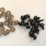 Black Plastic Doll Eyes Safety Eyes for Teddy Bear Stuffed Toys Snap Animal Scrapbooking Puppet Dolls Craft Eyes Toy DIY Craft