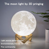 ZK20 Dropshipping USB Rechargeable 3D Print Moon Lamp Night Light Creative Home Decor Globe Bedroom Lover Children Gift