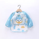 Baby Kids Toddler Long Sleeve Scarf Waterproof Art Smock Feeding Bib Apron Pocket Infant Boys Girls Burp Cloth Banana Bibs