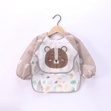 Baby Kids Toddler Long Sleeve Scarf Waterproof Art Smock Feeding Bib Apron Pocket Infant Boys Girls Burp Cloth Banana Bibs