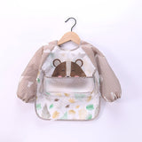 Baby Kids Toddler Long Sleeve Scarf Waterproof Art Smock Feeding Bib Apron Pocket Infant Boys Girls Burp Cloth Banana Bibs