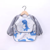 Baby Kids Toddler Long Sleeve Scarf Waterproof Art Smock Feeding Bib Apron Pocket Infant Boys Girls Burp Cloth Banana Bibs