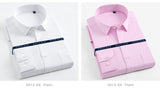 Men's Classic Long Sleeve Solid/striped Basic Dress Shirts Single Patch Pocket Formal Business Standard-fit Office Social Shirt