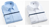 Men's Classic Long Sleeve Solid/striped Basic Dress Shirts Single Patch Pocket Formal Business Standard-fit Office Social Shirt