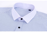 Men's Classic Long Sleeve Solid/striped Basic Dress Shirts Single Patch Pocket Formal Business Standard-fit Office Social Shirt