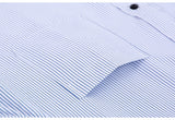 Men's Classic Long Sleeve Solid/striped Basic Dress Shirts Single Patch Pocket Formal Business Standard-fit Office Social Shirt