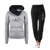 Casual Two Piece Outfits Pullovers Hoodies and Elastic Waist Jogger Pants Spring Autumn Tracksuit Woman Suit Female Sets 2021