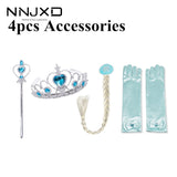 Princess Girls Accessories Set Kids Party Cosplay Queen Magic Wand Tiara Gloves Wig Hair 4pcs