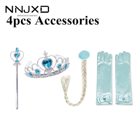 Princess Girls Accessories Set Kids Party Cosplay Queen Magic Wand Tiara Gloves Wig Hair 4pcs