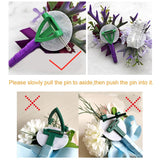 LKY Fr Boutonniere Flowers Wedding Corsage Pins White Pink Groom Boutonniere Buttonhole Men Wedding Witness Marriage Accessories