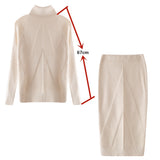 MVGIRLRU Women's Knitting skirt suit women's Costume Sweater suit + Slim Skirt Two-Piece tracksuit