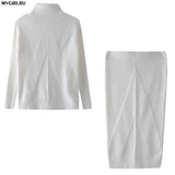 MVGIRLRU Women's Knitting skirt suit women's Costume Sweater suit + Slim Skirt Two-Piece tracksuit