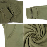 Nadafair Two Piece Set 2020 Autumn Winter Tracksuit Women's Hooded Sweatshirt And Pants Casual 2Piece Outfits Woman Sport Suit