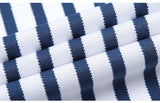 Men's Non-iron Stretch Long Sleeve Striped Dress Shirts Smart Casual Smooth Material Standard-fit Youthful Button-down Shirt