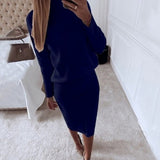 MVGIRLRU Women's Knitting skirt suit women's Costume Sweater suit + Slim Skirt Two-Piece tracksuit