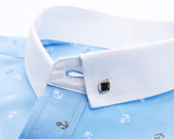 Patchwork Collar floral men's casual shirt Fashion long sleeve Print slim fit soft pocket 4xl male dress shirt