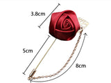 Lovegrace Red Rose Flowers Lapel Pin Mens Wedding Bouquet Handmade Brooch Buttonhole Groomsmen Groom Corsage and Boutonnieres