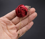 Lovegrace Red Rose Flowers Lapel Pin Mens Wedding Bouquet Handmade Brooch Buttonhole Groomsmen Groom Corsage and Boutonnieres