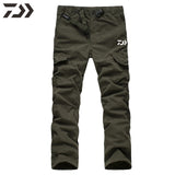 Daiwa Pants Men Fishing Pants Winter Thermal  Solid Multi-pocket Cotton Casual Trousers Sport Loose Pants Men In Sweatpants
