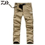 Daiwa Pants Men Fishing Pants Winter Thermal  Solid Multi-pocket Cotton Casual Trousers Sport Loose Pants Men In Sweatpants