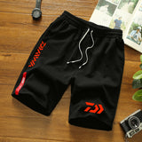 Daiwa Breathable Fishing Shorts for Men Multi-pocket Quick Dry Fishing Clothes Long Shorts Fishing Pants Elastic Waist Summer