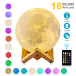 ZK20 Dropshipping USB Rechargeable 3D Print Moon Lamp Night Light Creative Home Decor Globe Bedroom Lover Children Gift