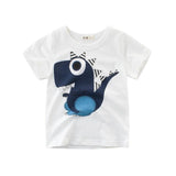 Boys & Girls Cartoon T-shirts Kids Dinosaur Print T Shirt For Boys