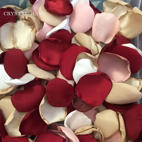 100 pieces /bag Artificial Silk Rose Petals Satin Petals Silk For Weddings Silk Handmade Soft Satin Rose Petals