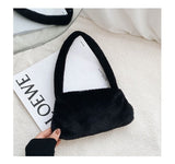 Winter Vintage Zebra Pattern Shoulder Underarm Bag Female Plush Autumn Handbag Soft Warm Fur Tote Purse For Lady Bag Sac A Main